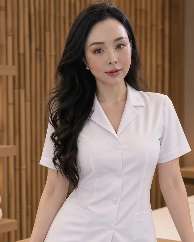 Harmony Spa Business Bay therapist in uniform, ready to welcome guests